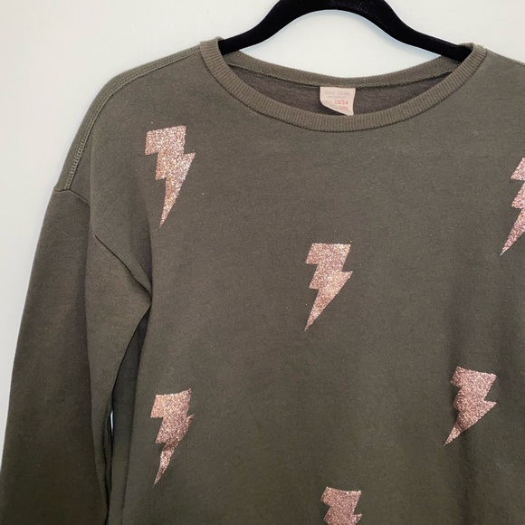 Zara Kids Gold Sparkle Lightning Bolt Sweater - Picture 2 of 4